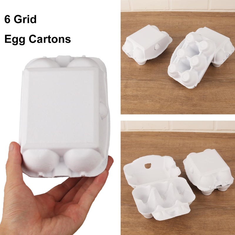 IHDYPPEW 50 Pack Egg Baskets, Half Dozen Egg Cartons, Paper Egg Cartons, Egg Holder Hold 6 Eggs each for Safe Storage, Transport & Display - Ideal for Farm Fresh Eggs, Crafts, White(Standard Size) - Image 4